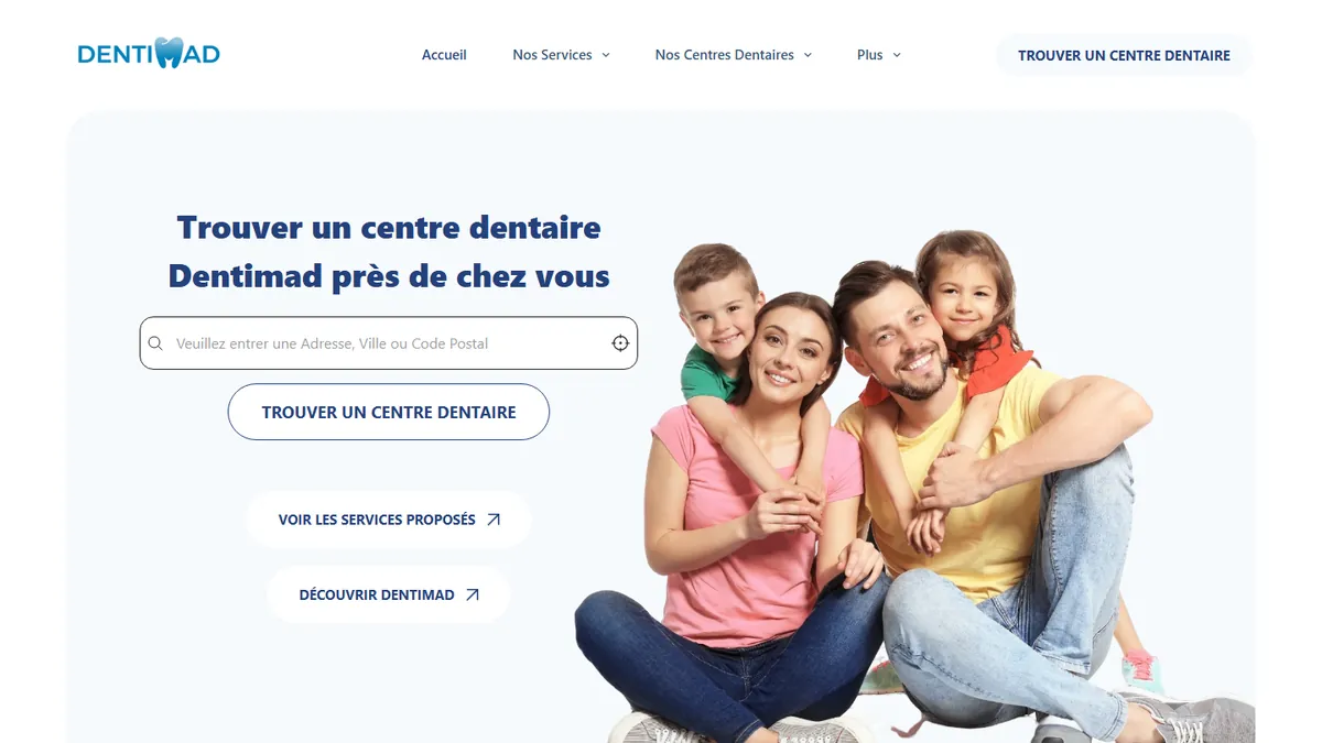 Page d’accueil du site dentimad.fr