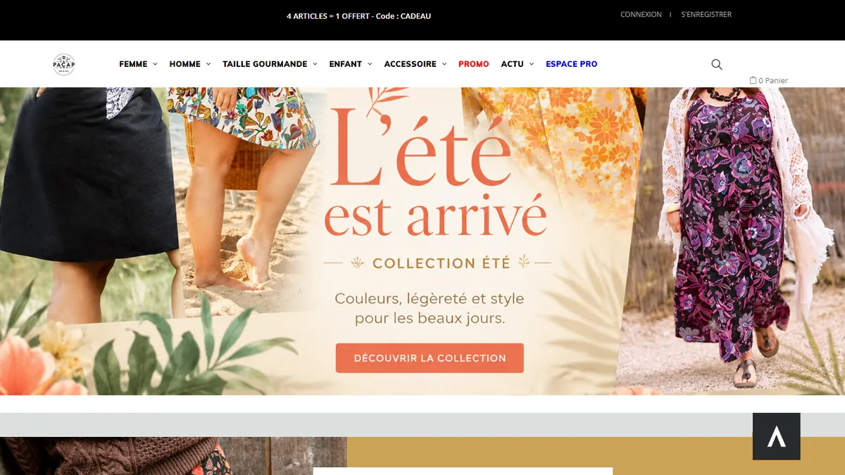 Page d’accueil de la boutique en ligne pacap-detail.fr
